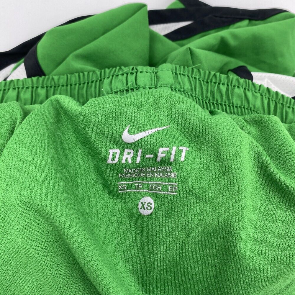 Nike Womens Elastic Waist Dri-FIT Track Shorts Sz XS 2 Pairs Blue/Black & Green - Picture 7 of 7